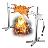 Barbecue-Grill, BBQ-Grill-Set, Edelstahl-Outdoor-BBQ-Grill mit 15 W/45 W Elektromotor für Spanferkel, Lammbraten,45W