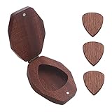 Guitar Pick Boxhalter Mit 3 Packholz Gitarren Picks Form Plectrums Bass Box Musikinstrument Pick Behälter
