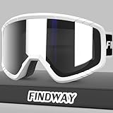 Findway Skibrille, Snowboard Brille für Brillenträger Herren Damen Erwachsene Jugendliche, OTG, UV-Schutz Kompatibler Helm, Anti Fog Erwachsene Ski Goggles für Skifahren/Skaten/Schneemobil