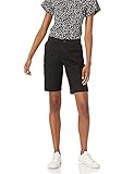 Amazon Essentials Damen Khaki-Bermudashorts mit mittelhohem Bund schmaler Passform und 25 cm Schrittlänge, Schwarz, 48