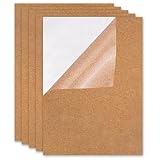 Korkplatte Selbstklebend 5 Stück Rechteckig Korkplatten Selbstklebend 1 mm Dicke für die Wand Fußböden Untersetzer Dekoration 21x30 cm