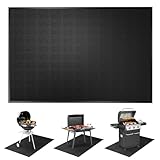 Mondoshop Gasgrill Feuerschale Feuerfeste Unterlage - 100 × 150 Cm Hitzeschutzmatte Splatter Matte, Holzkohlegrill Kaminofen Bodenschutzmatte FüR Boden, Rasen, Camping, Deckschutz