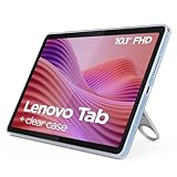 Lenovo Tablet, Display 25,6 cm (10,1 Zoll) FHD, Prozessor Mediatek Helio G85, 4 GB RAM, 128 GB Speicher, WiFi 6, Tablet Android 14, inklusive Clear Case - Polar Blue