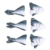 Kisangel 6 Stück Teiliges Interaktives Plüschspielzeug Set für Katzen Niedliche Haifischform mit Katzenminze Fördert Spiel und Bewegung für Haustiere Stärkt die Bindung zwischen Tier und