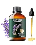 Salbei ätherisches Öl Reines Mumianhua Muskatellersalbeiöl Ätherisches Öl für Diffusor, Haar- & Hautpflege, Seifenherstellung | Beruhigende Aromatherapie Therapeutische 100ml‌