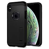 Spigen Tough Armor Hülle Kompatibel mit iPhone XS und Kompatibel mit iPhone X -Schwarz
