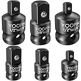 YOOPIN 6 Stück Stecknuss Adapter Set, 1/2-1/4-3/8 Steckschlüssel Adapter, Ratschen Adapters für Drehmomentschlüssel, Ratsche