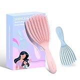 Haarbürste,SHINLEA 2 Stücke Haarbürste Ohne Ziepen für Damen,Herren & Kinder,Detangler Bürste für Locken & Lange Haare,Entwirrbürste für Nasses und Trockenes Haar,Müheloses und Frizzfreies Haarstyling