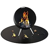 SIRUITON Feuerschale Unterlage Feuerschale Matte Bodenschutz Aluminiumfolie Feuerstelle Pad für Holzverbrennung Holzkohlegrill Gras Rasen im Freien (runden-91cm)