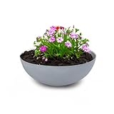 matches21 Pflanzschale für draußen - große Dekoschale grau marmoriert als Blumentopf Pflanztopf - Schale in 37 x 10,5 cm für Garten, Balkon oder Friedhof als Grab-Schmuck