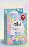 Wild Stripes Pflaster Wasserfest Set I Fingerpflaster I Waterproof Rainbow I Wundpflaster Wasserfest I Duschpflaster Wasserfest Extra Stark I Hypoallergen I 20 Stück