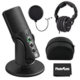 Sennheiser Profil USB Mikrofon, Bundle HD280PRO Kopfhörer (neues Modell), Kopfhörerhülle HD 280 Pro, Mikrofon Popfilter