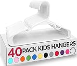Utopia Home Packung mit 40 Kinderkleiderbügeln - 11,5“ Baby- und Kinderkleiderbügel aus Kunststoff für den Kleiderschrank, Für den täglichen Gebrauch, weiß