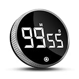 CNMTCCO Digitaler Küchentimer Magnetischer, Eieruhr Timer mit LED Anzeige, Countdown Countup Küche Kurzzeitwecker für Kochen Backen Lernen Fitness Sport(Schwarz)