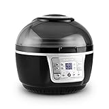 Klarstein VitAir Turbo Heißluftfritteuse - 1400 Watt Heissluftfriteuse, Airfryer mit 9 Liter Garraum, 50 bis 230°C, Timer, Halogen-Infrarot-Heizelement, Kuppel-Design, schwarz-grau