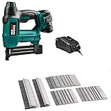 NEU MASTER 18V Akku Tacker Nagelpistole inkl. 2000mAh Akku & Schnellladegerät & 800 Nägel & 200 Klammern mit 1600 Klammern/Nägel