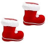* Nikolausstiefel in vielen Größen und Farben zum Befüllen und als Deko | Weihnachtsmannstiefel Dekostiefel Adventsstiefel Weihnachtsstiefel | winzig bis riesengroß (S | 2 x roter Stiefel)