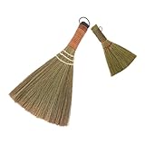 HIAKDOFT 2 Stück Miscanthus Kleiner Ginster Besen Schreibtisch Reinigungsbürste Kleine Staubreinigungsbürste Bürste Für Den Schreibtisch Haushaltsstaubbürste Bürotisch-staubbürste