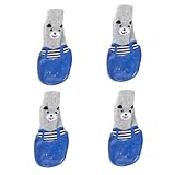 Abaodam 4 Stück Pfotenschutz Für Hunde Socken Haustier Booties Stiefel Schuhe Fellpflege Katzenwasser Welpenbedarf Welpenzubehör – Blau