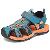 SAGUARO Sandalen Jungen Geschlossene Sommer Atmungsaktiv rutschfest Kinder Strand Schuhe Outdoor Trekking Schuhe Breathable Blau Gr.28