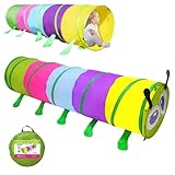 PLLYPE Spieltunnel Bunt Caterpillar, 180 X 46CM Spieltunnel für Kinder, Vielseitiger Krabbeltunnel, Runder Öffnung Popup Tunnel Kinder, für Jungen Mädchen Draußen Garten Spiel