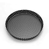 AYKANING Pizzablech,Pizza Pan Perforierte Backformen Pie Pizza-Pfanne mit abnehmbarer Basis-Quiche Backwerkzeuge Runde Multifunktionale Home Tart Kohlenstoffstahl Nicht Stock (Size : 3')