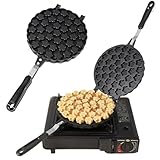 XSDAJSD Bubble-Waffeleisen, Antihaft-Eierwaffeleisen, doppelseitig beheizbare Kuchenbackformplatte mit isoliertem Griff, für Restaurantbäckereien und Snackbars