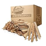 Woodlogger 25 KG Anzündholz I trockenes Anfeuerholz I Premium Anmachholz I ofenfertiges Brennholz I Holz für Kaminofen, Lagerfeuer, Feuerschalen, Ofen I sauberes Grillholz I hochwertige Kaminanzünder