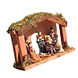 RETUOLWAG Weihnachtskrippe für den Innenbereich, Kunstharz, Krippe für Zuhause oder Büro, Urlaub, Dekoration
