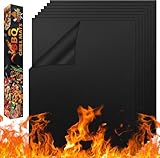 CIRULLI 8er Set BBQ Grillmatte für Gasgrill,50x32 grillmatte,Wiederverwendbar,GrillmatteZuschneidbare Größe,Hitzebeständig Grillmatte für Holzkohlegrill,Grill,Backofen