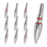 Sarini 7,8 mm Pfeilspitze,10 Stück Pfeil-Feldspitzen,Pfeil aus Kohlenstoffstahl mit Gewinde und eingebautem doppeltem Gummiring,sichere für Pfeilschaft mit Innendurchmesser 6,2 mm