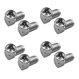 Fllyvly 8er Set Sat-Winkel-Adapter 90° Grad für Koaxialkabel - F-Adapter F-Buchse zu F-Stecker, für Wandmontage von TV-Geräten, Hohe Schirmungsdämpfung,tv luftadapter f männliche，silbrig