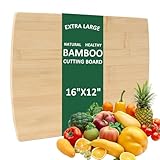 Holz-Schneidebrett für Küche, Bambus-Schneidebrett, großes Holzschneidebrett, Charcuterie-Bretter, 100% Bio-Bambus-Schneidebrett für Fleisch, Gemüse, Obst, Käse, 40,6 x 30,5 cm