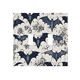 Dekorative Lichtschalter-Abdeckplatte, 2-Gang-Wandplatten, unzerbrechliche Schalterplattenabdeckungen, 12,4 x 12,4 x 0,7 cm, Heimdekor-Essentials – Fledermaus-Muster