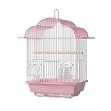 HJYryhyfddply Vogelkäfig, Vogelkäfige für Sittiche mit Vogelkäfig Und Zubehör – Ideal für Sittiche, Unzertrennliche, Sperlingspapageien, Finken, Kanarienvögel(Pink)