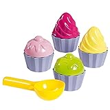 Simba 107102508 - Sandformen Cupcake, 9 Teile, 6cm Durchmesser, Sandkastenspielzeug, Sandspielzeug, Sandkuchen, ab 1 Jahr