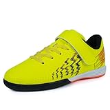 JABASIC Kinder Futsal Indoor Fussballschuhe Jungen Mädchen Fußball Hallenturnschuhe (36EU,Lime)