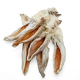 Getrocknete Kaninchenohren mit Fell, 1kg, Hasenohren für Hunde, 100% natürliches Leckerli, Barf Hundesnacks, Kauartikel Hund, Rabbit Ears von Wuffsnacks