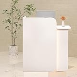 Empfangstheke Rezeptionstheke Empfangstresen Verkaufstresen Mit abschließbaren Schubladen,80CM Modern und schön HöLzerne Kassentheke Für Firmenhallen Hotelrezeptionen Konditoreien Obstgeschäften(Wit)