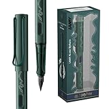 Lamy AL-star Harry Potter Slytherin Füller – Special Edition Füllhalter mit Gravur des Hauses - Stahlfeder in Strichbreite F – leichtes Aluminiumgehäuse – inkl. Tintenpatrone T10 blau – Rechtshänder