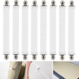 JCUQGDOO Bettlakenklammern Verstellbar 60–220 cm, 8 Stück Elastische Bettlakenspanner mit Metallclips für Spannbettlaken, Matratze, Bügelbrett und Sofa, Faltenfreie Betttuchspanner, Weiß