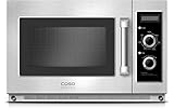 Caso C1800M Gewerbe-Mikrowelle mit Keramikboden, 1800 Watt, 34 L, Innenraum und Gehäuse aus Edelstahl 7 Leistungsstufen, für Großküchen und Gastro