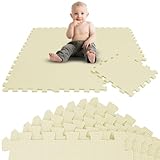 LittleTom 9 Teile Spielmatte Baby Puzzlematte ab Null - 30x30 Krabbelmatte Baby - Spielmatte Kinder Babydecke Spieldecke - Bodenmatte Kinderzimmer - Activity Babymatte Bodenschutzmatte Baby Spielzeug