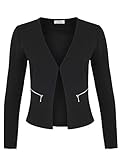 Damen Blazer mit Taschen (382), Farbe:Schwarz, Kostüme Blazer 44 / XXL