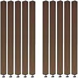 Raumteiler aus Holz, höhenverstellbar, Raumteiler mit Holzlamellen, rustikale Hohldekor-Trennwand für Balkon, Treppenhaus, Wohnzimmer, Flur und Terrasse, stilvoller Raumteiler mit Beschlägen