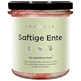 Lou und Lia Nassfutter für Hunde - Saftige Ente - Hundefutter mit 100% frischem Fleisch, Getreidefrei & Monoprotein - Süßkartoffel, Himbeere, OPC - Für alle Hunde (4X 290g Gläser) (4 x 290 g)