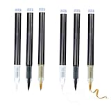 6 Stück textilstifte waschmaschinenfest weiß, filzstifte textilfarbe waschmaschinenfest Gold Schwarz Weicher Stift Textilmarker Lichtecht und Wasserfeste stoffmalstifte waschfest für Shirt Stoffbeutel