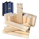 GOTHINK Premium Big Size Kubb Game Set, Yard Outdoor Lawn Tossing Game, Unleash Fun and Competition with This Classic Strategic Game, Includes Rules and Carry Bag, Perfect for Kids and Adults