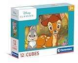 Clementoni Disney Classics 12 Würfel Puzzle Kinder - Geschicklichkeitsspiel für Kinder ab 3 Jahren - Sensorik- & Motorikspielzeug Disney Puzzle 41196