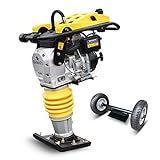 BAMATO Vibrationsstampfer V-90G | 1-Zylinder 4-Takt OHV Motor | 13,7 kN Verdichtungsdruck | Plattengröße: 285 x 345 mm | Schlagzahl 640-680 1/min. | Rüttelstampfer Grabenstampfer Verdichter